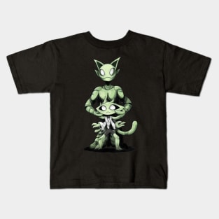 Green Alien Cats Kids T-Shirt